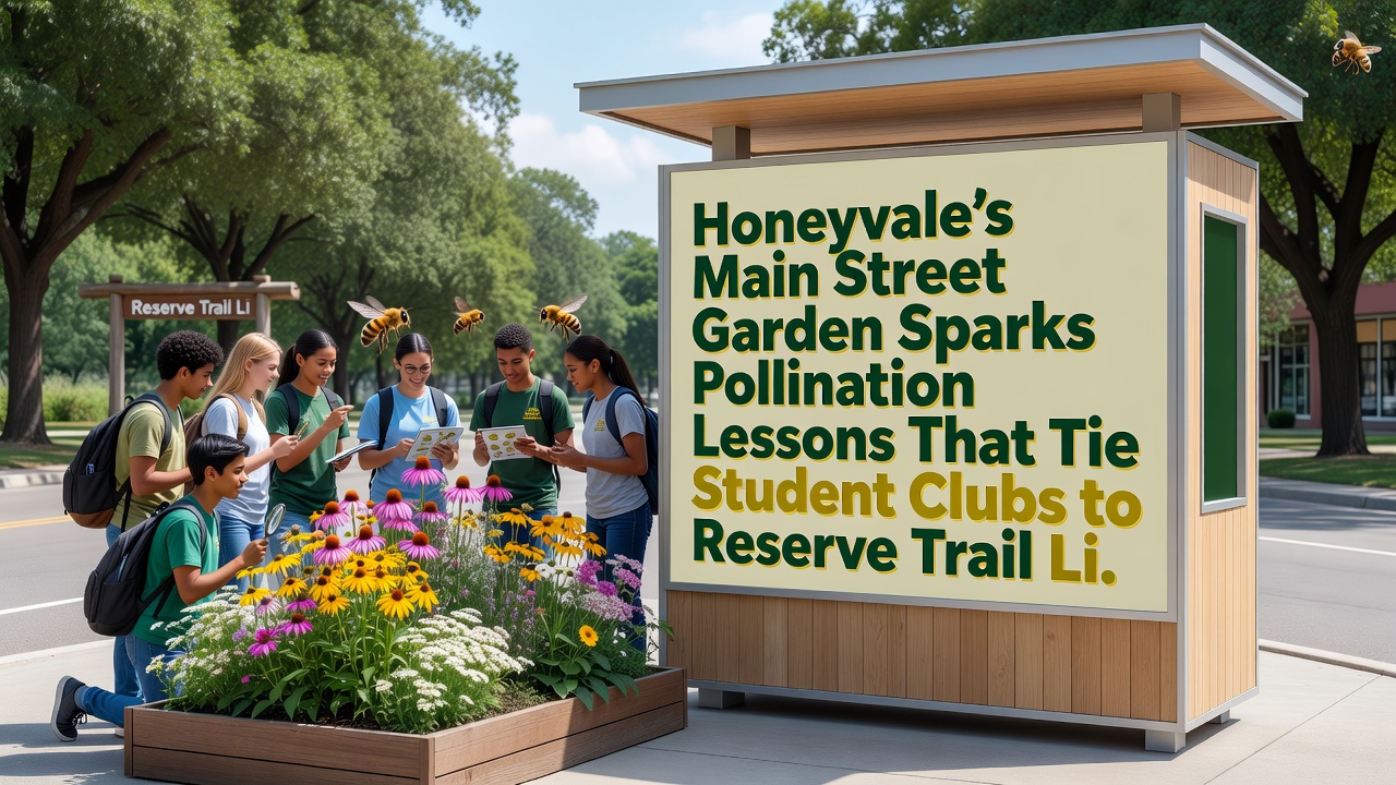 Students from Honeyvale clubs mapping pollinator paths along reserve trails connected to the Main Street Garden